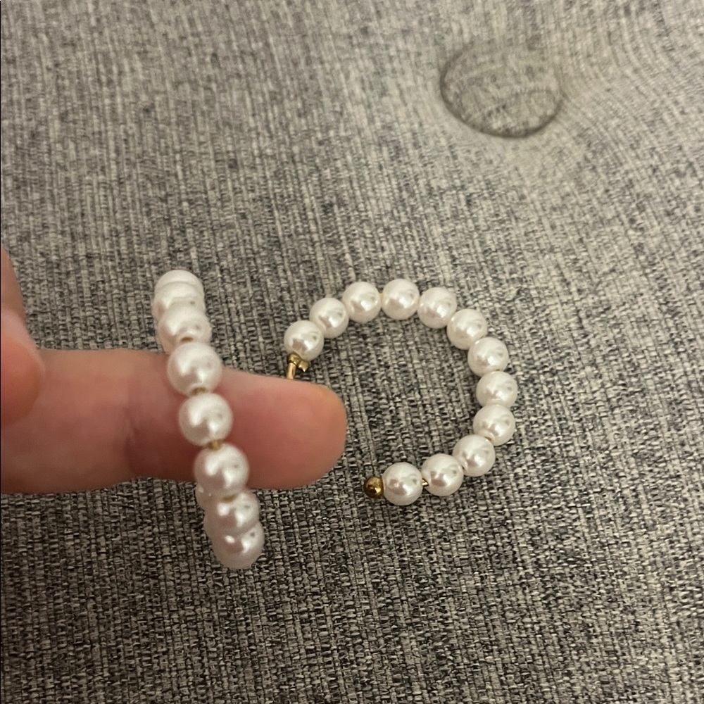 Classic Pearl and Gold Hoop Earrings - Picture 3 of 3